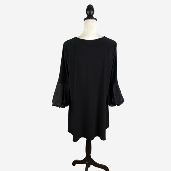 Joseph Ribkoff Black Puff Sleeve Flared Tunic Top US Size 14 Style No 233117 - Picture 9 of 14